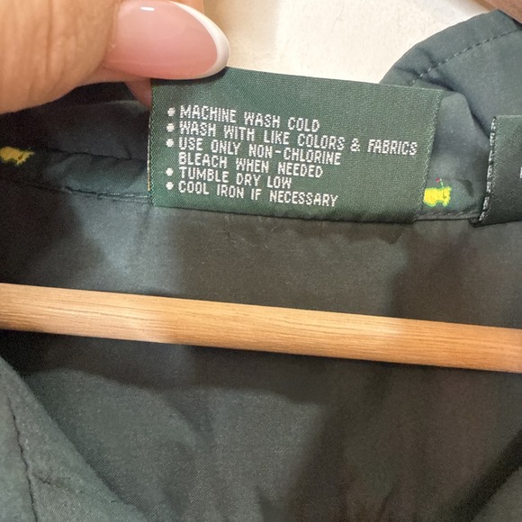 Masters Collection Golf Windbreaker Jacket Pullover 1/4 Snap Mens XL Green Band - Picture 6 of 6